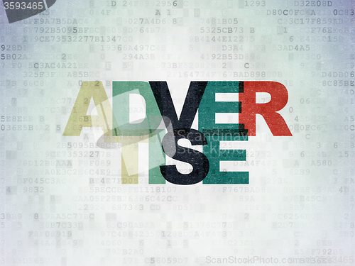 Image of Marketing concept: Advertise on Digital Paper background