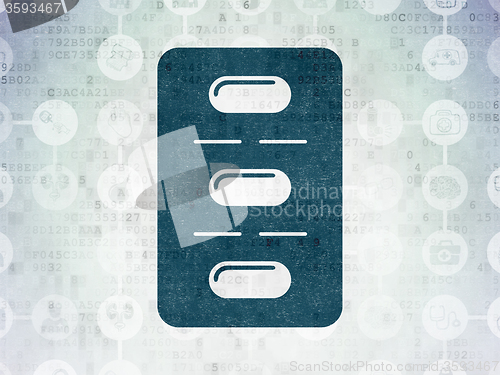 Image of Medicine concept: Pills Blister on Digital Paper background