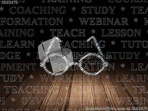Image of Studying concept: Glasses in grunge dark room