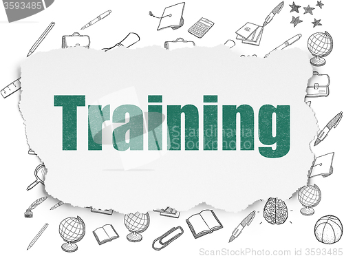 Image of Education concept: Training on Torn Paper background