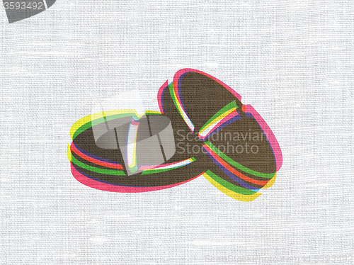 Image of Healthcare concept: Pills on fabric texture background