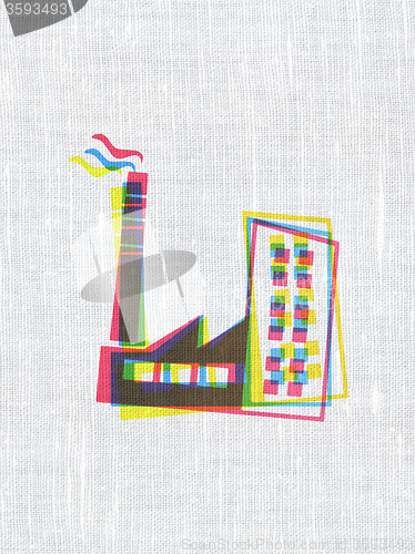 Image of Industry concept: Industry Building on fabric texture background