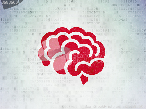 Image of Medicine concept: Brain on Digital Paper background