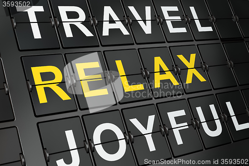 Image of Entertainment, concept: Relax on airport board background