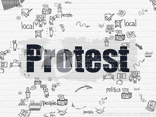 Image of Politics concept: Protest on wall background