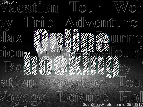 Image of Tourism concept: Online Booking in grunge dark room