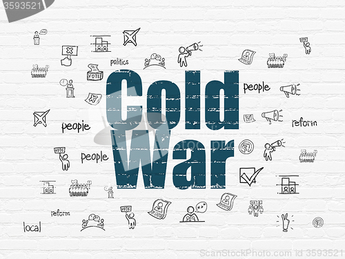 Image of Political concept: Cold War on wall background