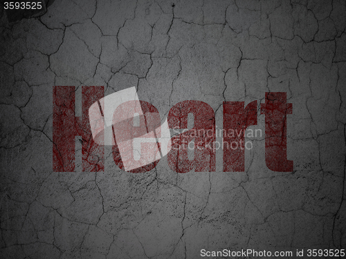 Image of Health concept: Heart on grunge wall background