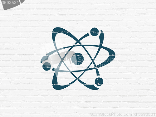 Image of Science concept: Molecule on wall background