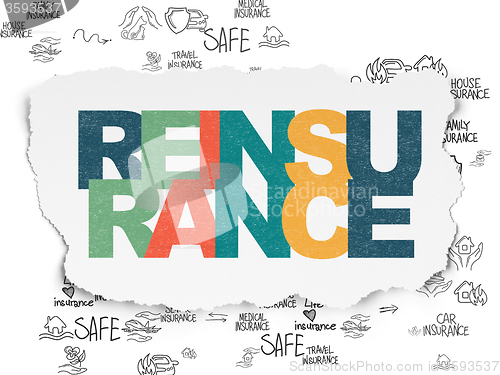 Image of Insurance concept: Reinsurance on Torn Paper background