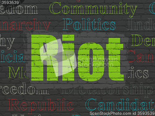 Image of Politics concept: Riot on wall background