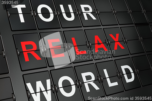 Image of Travel concept: Relax on airport board background