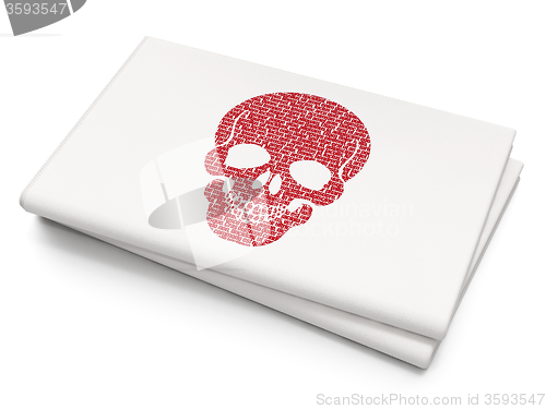 Image of Health concept: Scull on Blank Newspaper background