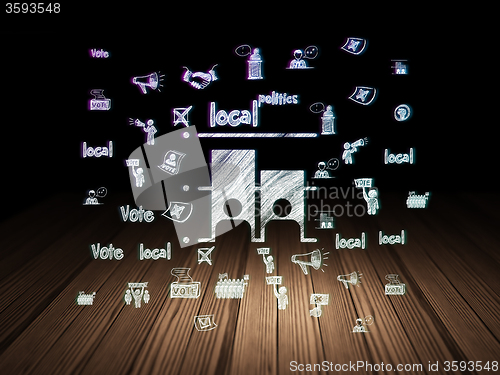 Image of Political concept: Election in grunge dark room