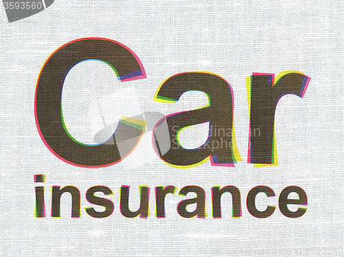 Image of Insurance concept: Car Insurance on fabric texture background