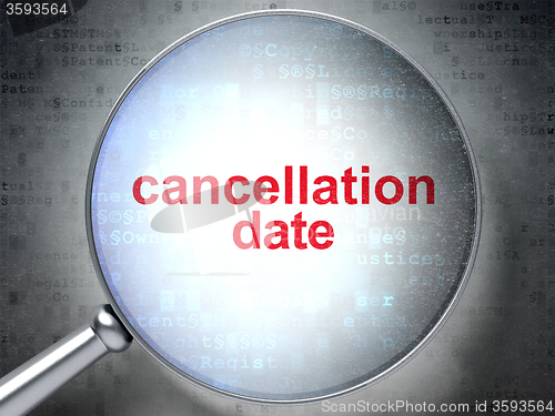 Image of Law concept: Cancellation Date with optical glass