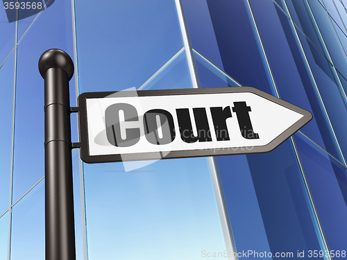 Image of Law concept: sign Court on Building background