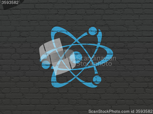 Image of Science concept: Molecule on wall background