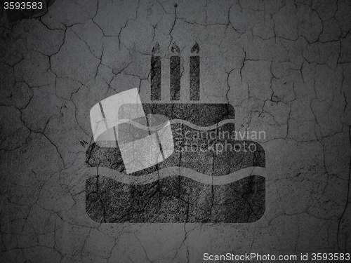 Image of Holiday concept: Cake on grunge wall background