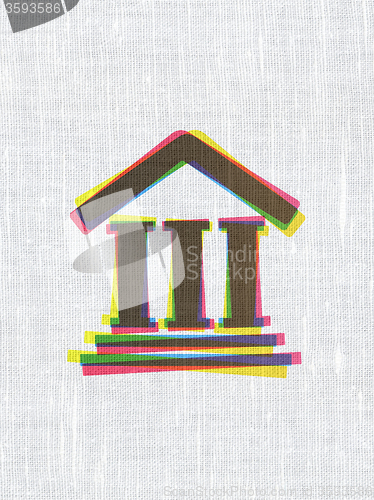 Image of Law concept: Courthouse on fabric texture background