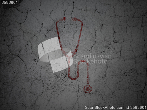 Image of Medicine concept: Stethoscope on grunge wall background