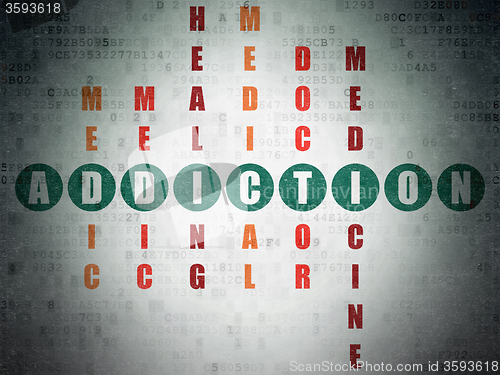 Image of Medicine concept: Addiction in Crossword Puzzle