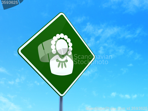 Image of Law concept: Judge on road sign background