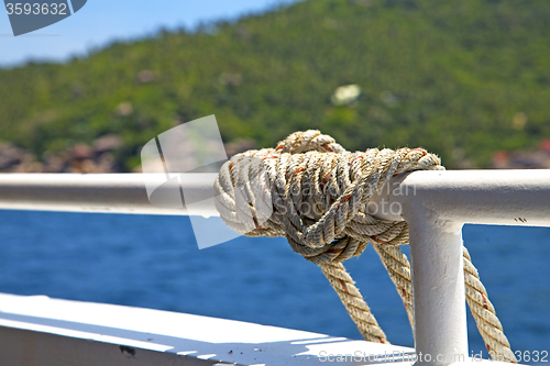 Image of  boat prow blue lagoon  stone   thailand kho    south china sea