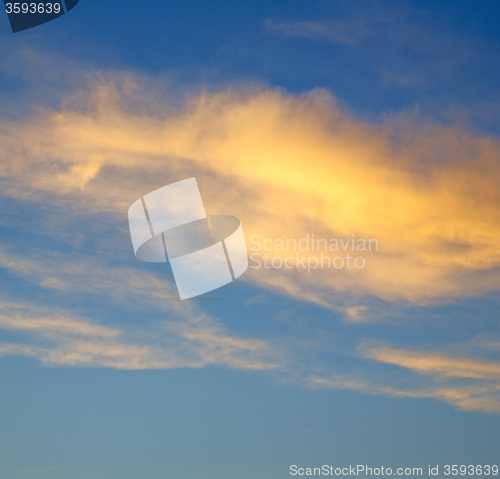 Image of the sunrise in  colored sky white soft clouds and abstract backg