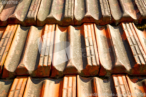 Image of old roof in italy the line and  