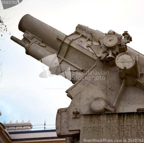 Image of england  historic   marble and statue in old city of london 