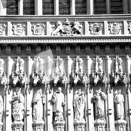 Image of england  historic   marble and statue in old city of london 