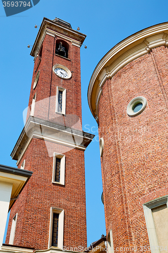 Image of  building  clock tower in italy europe old   