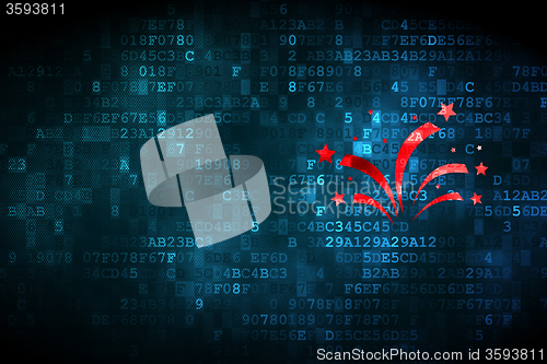 Image of Holiday concept: Fireworks on digital background
