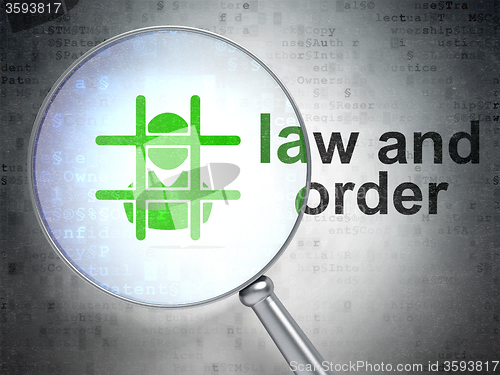 Image of Law concept: Criminal and Law And Order with optical glass