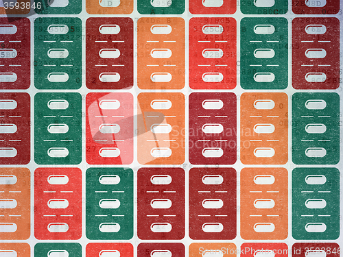 Image of Health concept: Pills Blister icons on Digital Paper background