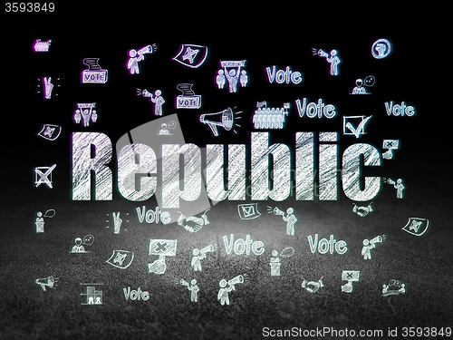 Image of Politics concept: Republic in grunge dark room