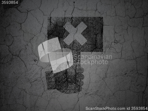 Image of Politics concept: Protest on grunge wall background