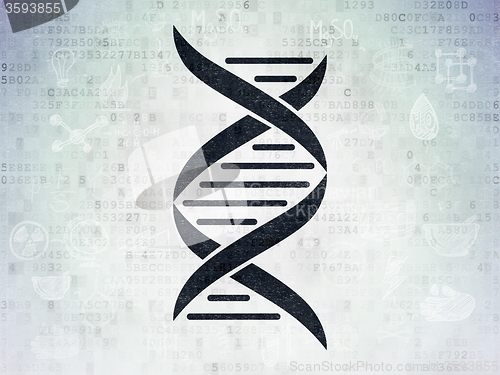 Image of Science concept: DNA on Digital Paper background