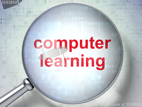Image of Studying concept: Computer Learning with optical glass