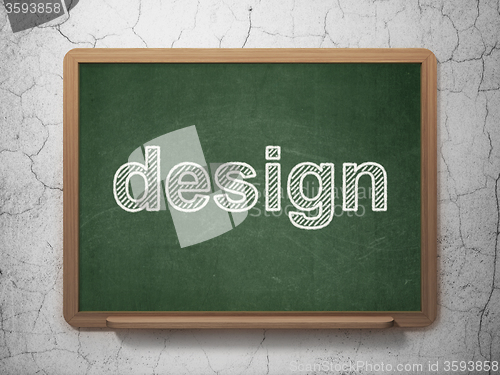 Image of Advertising concept: Design on chalkboard background