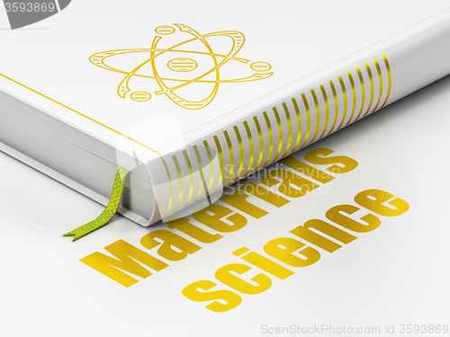 Image of Science concept: book Molecule, Materials Science on white background