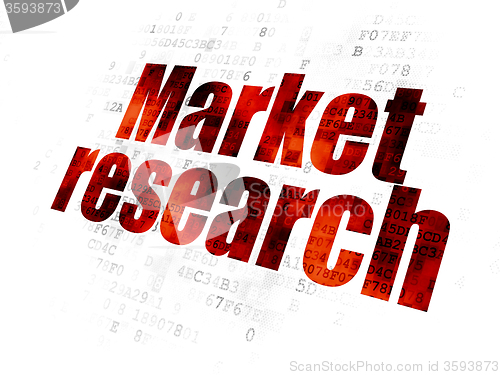 Image of Advertising concept: Market Research on Digital background