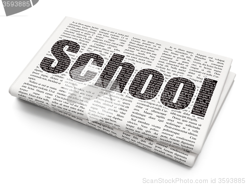 Image of Learning concept: School on Newspaper background