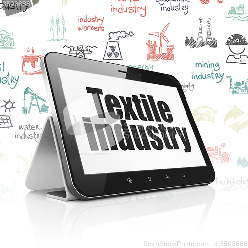 Image of Industry concept: Tablet Computer with Textile Industry on display