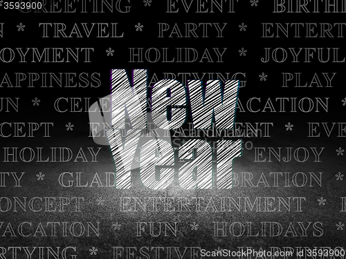 Image of Holiday concept: New Year in grunge dark room