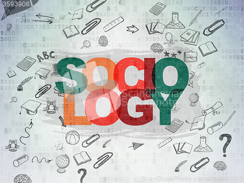 Image of Learning concept: Sociology on Digital Paper background