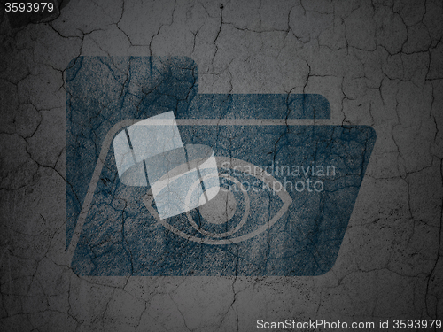 Image of Finance concept: Folder With Eye on grunge wall background