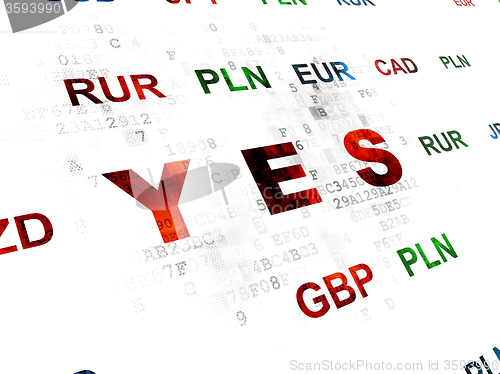 Image of Business concept: Yes on Digital background