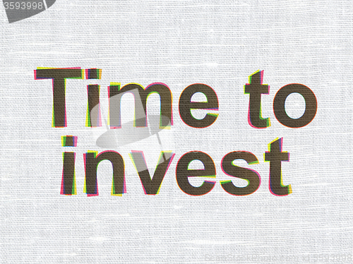 Image of Timeline concept: Time To Invest on fabric texture background